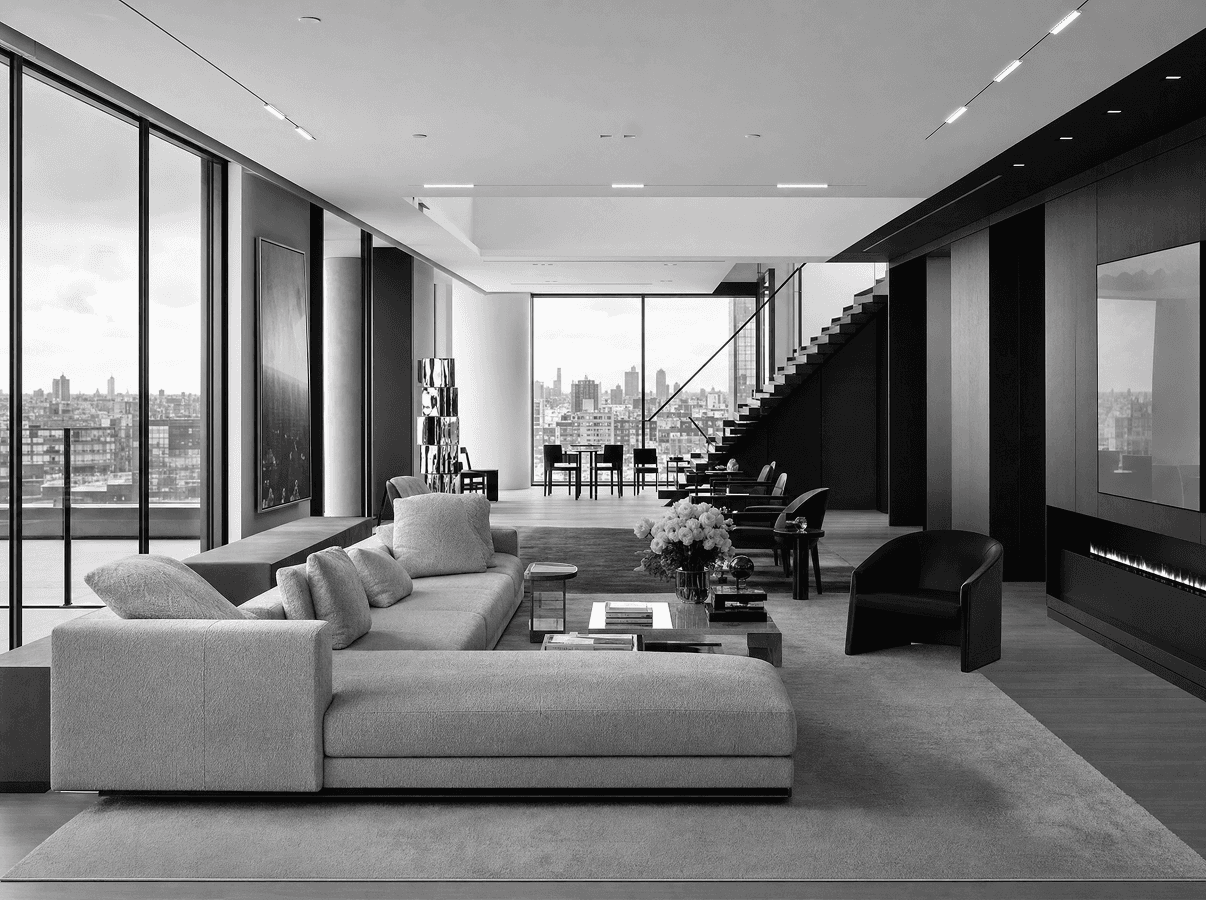 Monochrome luxury property interior